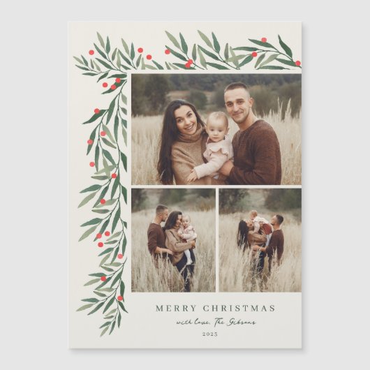 Winter Greenery Ivory 3 Foto Kerstmis (Voorkant)