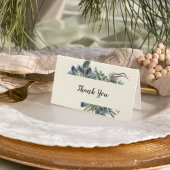 Winter Greenery | Ivory bruiloft - Hartelijk dank Bedankkaart