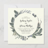 Winter Greenery | Ivory Casual Weddenschap Kaart (Voorkant)