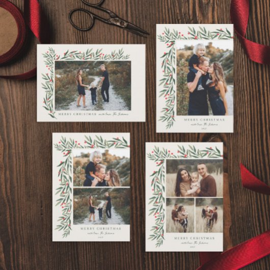 Winter Greenery Ivory Foto Kerstmis