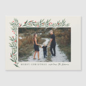 Winter Greenery Ivory Foto Kerstmis (Voorkant)