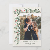 Winter Greenery Ivory Foto: Petite Feestdagenkaart (Voorkant)