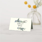 Winter Greenery | Ivory Wedding Place Card Plaatskaartje (Achterkant)
