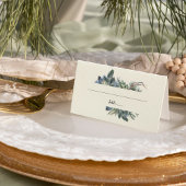 Winter Greenery | Ivory Wedding Place Card Plaatskaartje