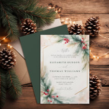 Winter Greenery Kerst Rood Elegante bruiloft