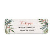 Winter Greenery kerstadreslabel Etiket (Voorkant)