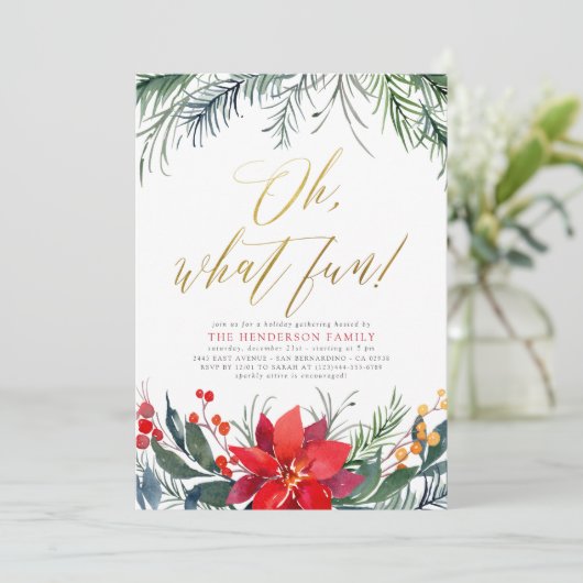 Winter Greenery kerstfeestdag Feestdagenkaart (Staand voorkant)