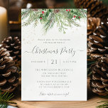 Winter Greenery kerstfeestdag Kaart<br><div class="desc">Een prachtige kerstfeestdag voor het vakantieseizoen,  met een handbeschilderde botanische waterverf als illustratie van wintergroene,  pijns- en sparsbessen,  keien en holbessen.</div>