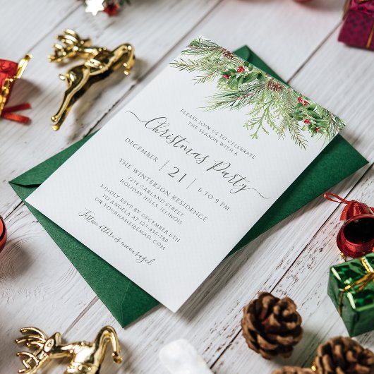 Winter Greenery kerstfeestdag Kaart