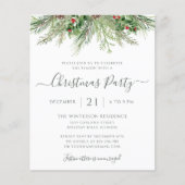 Winter Greenery kerstfeestdag uitnodiging (Voorkant)
