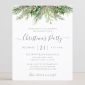 Winter Greenery kerstfeestdag uitnodiging