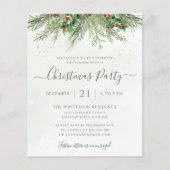 Winter Greenery kerstfeestdag uitnodiging (Voorkant)