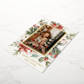 Winter Greenery kerstfoto Folie Feestdagenkaart (Gedraaid)