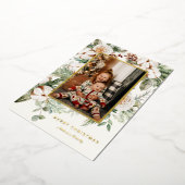 Winter Greenery kerstfoto Folie Feestdagenkaart (Gedraaid)