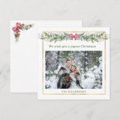 Winter Greenery kerstfotofeestkaart (Voorkant / Achterkant)