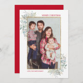 Winter Greenery kerstfotofeestkaart Feestdagenkaart (Voorkant / Achterkant)