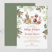 Winter Greenery Krans Mistletoe Kerstbruiloft Kaart (Voorkant / Achterkant)
