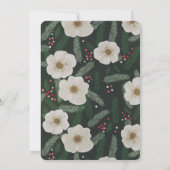 Winter Greenery Krans Red Bow Girl Baby shower Kaart (Achterkant)