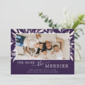 Winter Greenery meer de Merrier Baby Birth Feestdagenkaart (Staand voorkant)