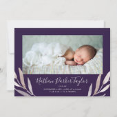 Winter Greenery meer de Merrier Baby Birth Feestdagenkaart (Achterkant)