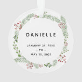 Winter greenery Memorial Fotoversiering Ornament (achterkant)