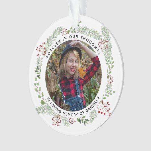 Winter greenery Memorial Fotoversiering Ornament (voorkant)