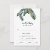 Winter Greenery Menu Choice Wedding RSVP Card (Voorkant)