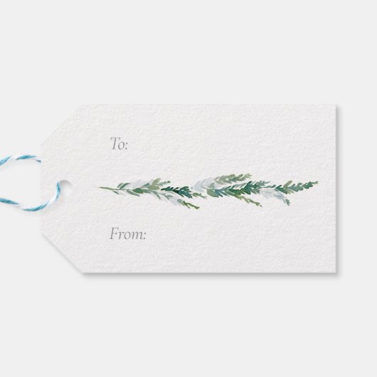 Winter Greenery “Merry Christmas” Cadeaulabel (Achterkant Horizontaal)