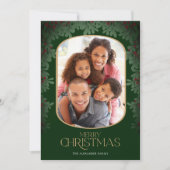 Winter Greenery Mistletoe 3 Foto's Kerstmis Feestdagenkaart (Voorkant)