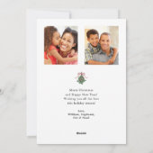 Winter Greenery Mistletoe 3 Foto's Kerstmis Feestdagenkaart (Achterkant)