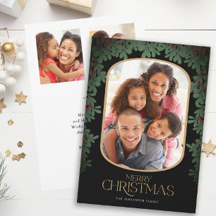 Winter Greenery Mistletoe 3 Foto's Kerstmis Feestdagenkaart