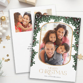 Winter Greenery Mistletoe 3 Foto's Kerstmis Feestdagenkaart