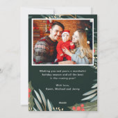 Winter Greenery Mistletoe Merriest Kerstfoto Feestdagenkaart (Achterkant)