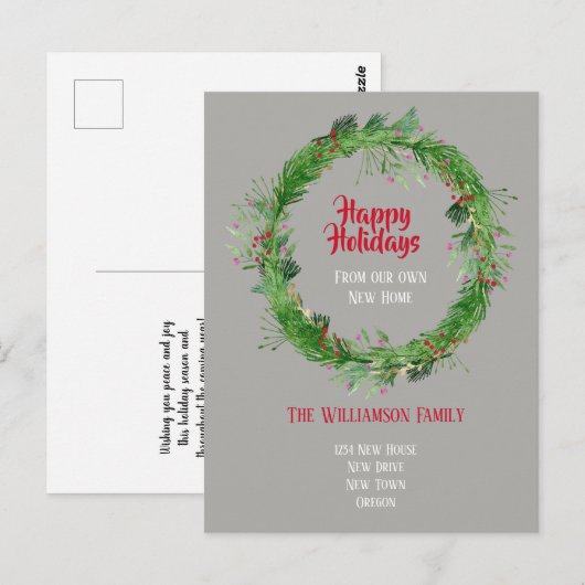 Winter Greenery New Home Prettige feestdagen Briefkaart (Voorkant / Achterkant)