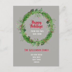 Winter Greenery New Home Prettige feestdagen Briefkaart