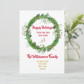 Winter Greenery New Home Prettige feestdagen Feestdagenkaart (Staand voorkant)