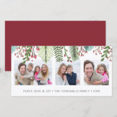 Winter Greenery Photo Collage Feestdagenkaart (Voorkant / Achterkant)