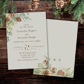 Winter Greenery Pine Beige Elegante bruiloft Kaart
