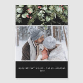 Winter Greenery Pine Budget Foto Kerst Kaart (Voorkant)