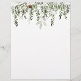 Winter Greenery Pine Cone Snow Letterhead Briefhoofd
