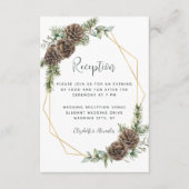 Winter Greenery Pine Cone Wedding Reception Informatiekaartje (Voorkant)