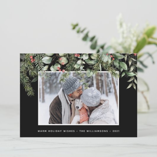 Winter Greenery | Pine en Berries Fotodag (Staand voorkant)