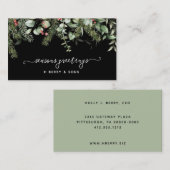 Winter Greenery Pine en Berries Holiday Business Visitekaartje (Voorkant / Achterkant)