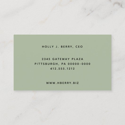 Winter Greenery Pine en Berries Holiday Business Visitekaartje (Achterkant)