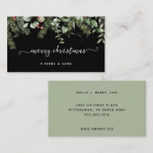 Winter Greenery Pine en Berries Holiday Visitekaartje (Voorkant / Achterkant)