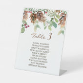 Winter Greenery Pine en Holly Reclamebord Met Voetstuk (Voorkant)