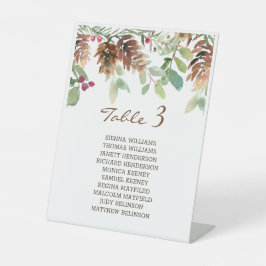 Winter Greenery Pine en Holly Reclamebord Met Voetstuk