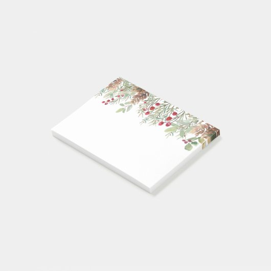 Winter Greenery Pine Kerstmis Feestdagen Post-it N Post-it® Notes (Schuin)