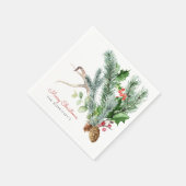 Winter Greenery Pinecone Antler Berries Holiday Servet (Hoek)