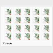 Winter Greenery Pinecone Antler Berries Holiday Vierkante Sticker (Vel)